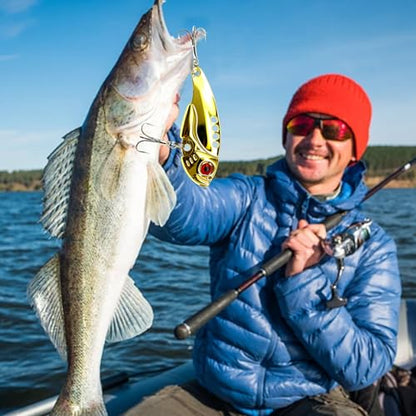 5PCS/10PCS Fishing Lures, Metal VIB Hard Blade Baits, Spinner Spoon Metal Fishing Spoon Crankbaits Swimbaits for Trout Walleye Crappie - color: B-5PCS