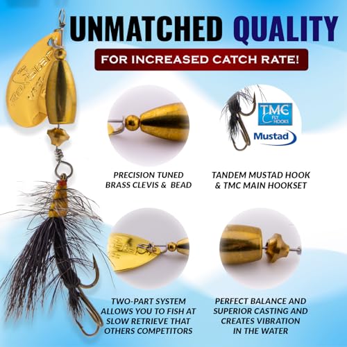 RoxStar Fly Strikers Proven Nationwide to Out-Fish Any Spinner | Hand-Tied in The USA | Most Versatile Fishing Spinner Ever! Trout, Bass, Steelhead