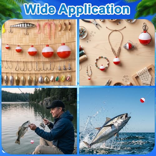 Coopay Fishing Bobbers 30Pcs-50Pcs/Lot Hard ABS Fishing Floats Set Snap on Float Red/White Bobbers Push Button Round Buoy Tackle Accessories - style: 1.5inch-30pcs