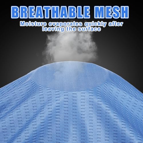 Geyoga 3 Pcs Cooling Neck Gaiter for Men Women Breathable Mesh UV Protection Summer Neck Cover with Mesh Hole Strap Neck Wrap - color: Dark Grey, Blue, Khaki