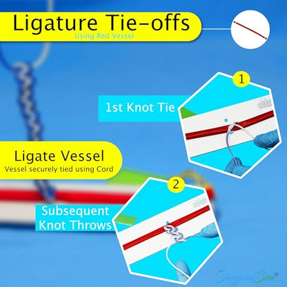 Knot Tying Kit - Simulator Board to Practice Knotting Techniques, Includes Practice Board, Extra Long Cord/Rope, Advanced Components, Ideal Gift for Students, Knot Tying Industries