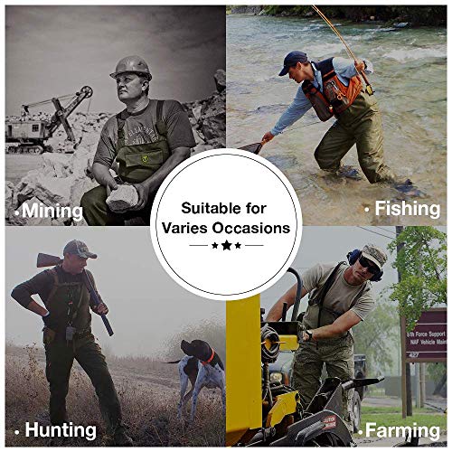 TIDEWE Bootfoot Chest Wader, 2-Ply Nylon/PVC Waterproof Fishing Hunting Waders with Boot Hanger for Men Women Green Brown - color: Brown, size: 11