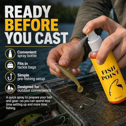 Fish Attractant 80ml Bait Fish Point Liquid | Fast-Acting Bait Additive for Lake River Stream Shore Boat Outdoor Trip Bass Trout Angler Dad Husband Boyfriend Men