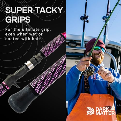 Dark Matter Psychedelic Casting Fishing Rods Medium Heavy Power X - High-Modulus M3 Carbon Nano Baitcaster Rod Saltwater and Freshwater Fishing Rods, 7ft Medium Heavy Baitcasting Rod - color: Pink, size: 7'0" Power - X