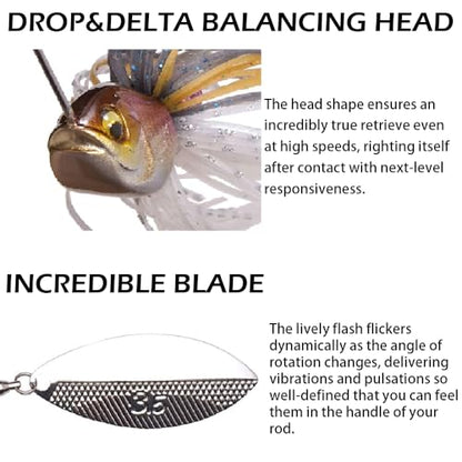 Spinnerbaits Fishing Lures, Bass Fishing Lures Weighted Spinner Baits Buzzbait, Hard Metal Lure Topwater Swimbait Jig for Trout Salmon Pike Bass Saltwater Freshwater Saltwater - color: B