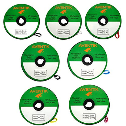 Aventik Fly Fishing Tippet Leader Fluorocarbon Line Fly Line Tippet Holder Fast Sinking Invisible - size: 3X,4X,5X,Tippet Holder