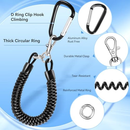 SHANSHUI Phone Lanyard Tether, Stretchy Phone Strap Patch Anchor Outdoor Climbing Hook Compatible for Most Smartphones - color: Black X2