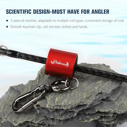 Dovesun Creek Rod Clips Wearable Fishing Rod Holder Clip Fly Fishing Pole Accessories 1PCS & 2PCS - color: Cylindrical-Red-2PCS