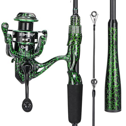 Sougayilang Casting Fishing Rod Combos, IM6 Graphite 2Pc Blanks, Anti-Reverse Baitcasting Reel, Stainless Steel Guides - size: 7'0" Medium Heavy- Fast- 2piece, style: Spinning With 2000 Size Reel