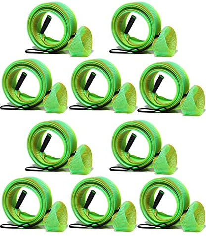 Fishing Rod Sock Mesh Sleeve Rod Cover Braided Mesh Rod Protector Pole Gloves Fishing Tools for Fly, Casting, Sea Fishing Rod - color: Green Gold Color Set (10pc)