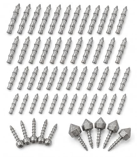Screw-in Nail Weights for Bass Fishing, 50/70pcs Lead Insert Sinkers, Neko Rig Weights, Wacky Worm Weights, Soft Plastic Worm Weights for Stick Baits, Small Swimbaits, Finesse Lure Tuning Kit - size: 70Pcs-7 Size