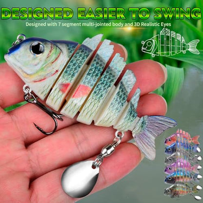 Crankbait Fishing Lure Pike Muskie Lures Lifelike Multi Jointed Swimbait Segement Hard Minnow Bait Treble Hook - color: HS078FGHIJ-5pcs/set