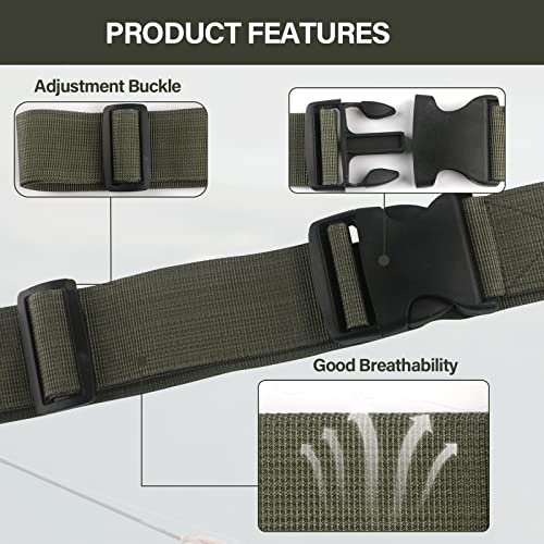 Fishing Wading Belt Rod Holder Adjustable Wader Waist Belt for Fly Surf Casting Spinning Pole Fishing Tool Tackle (Black) - color: Green