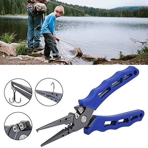 Fishing Lure Pliers Hook Remover Controller Scissors Tool for Fishing Control Blue