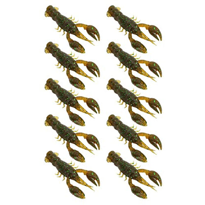 10pcs Crawfish Soft Lure Fishing Lure Crawdad Bait PVC Shrimp Artificial Soft Lure Baits for Bass Fishing Crayfish Baits Swimbait - color: Green