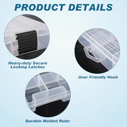 Hikary Fishing Tackle Boxes,3600 Tackle Tray Clear Plastic Fishing Box with Removable Dividers Fishing Storage Organizer Boxes for Lures (4 Packs) - color: 4 Packs