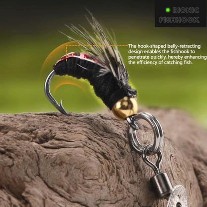Fly Fishing Lures Kit Fishing Fly,Fly Fishing Kit Fly Fishing Lures,Handmade Lures Assortment Kit Artificial Bait Hooks for Bass Trout Salmon Fishing,Suitable for Freshwater and Saltwater - size: Bionic Poisonous Fly (Revised Version)