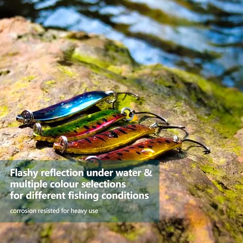 Fishing Lures for Saltwater/Freshwater, Metal Trout Lures for Bass Walleye Pike, 5g Fishing Spoon with Single Hook - color: TS（M）
