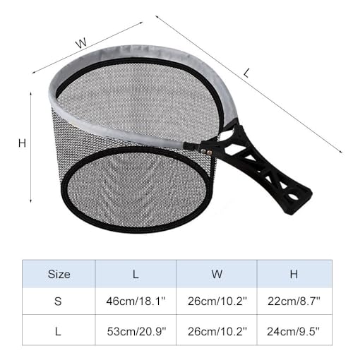 Fishing Landing Net, Foldable Fishing Lure Mesh Net with Handle for Steelhead, Salmon, Fly, Kayak, Catfish, Bass, Trout - color: S