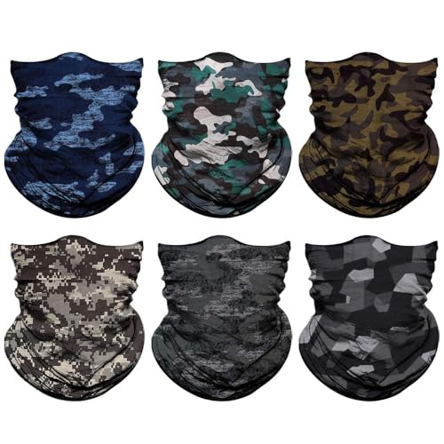 Neck Gaiter for Men Women Headwear Bandana Head Wrap Face Scarf Mask Cover Warmer Balaclava-Seamless & Versatile - color: A-1-classic Camo 1