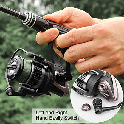 TRUSCEND Spinning Fishing Reel, Aviation Metal Material Body Reels, Industrial Durable-Strength, High Speed & Stability, Ultra-Light & Powerful, Smoother & Durable, Saltwater Freshwater Fishing Gear - color: A3-Black-2000
