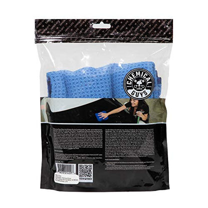 Chemical Guys Waffle Weave Glass Cloth Microfiber Towel, Blue, 24 x 16 - color: Blue, size: 24"x 16"