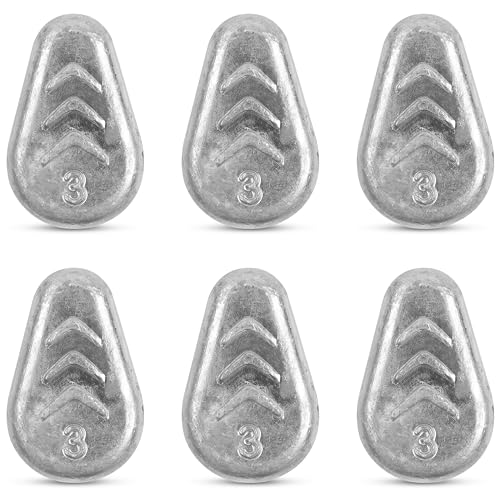 No Roll Sinker Fishing Weights, Flat Inline Catfish Sinkers Weights No Snag Slip Sinkers Saltwater Surf Fishing Weights Gear Tackle for Catfishing Rig - style: 3oz-6pcs