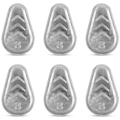 No Roll Sinker Fishing Weights, Flat Inline Catfish Sinkers Weights No Snag Slip Sinkers Saltwater Surf Fishing Weights Gear Tackle for Catfishing Rig - style: 3oz-6pcs