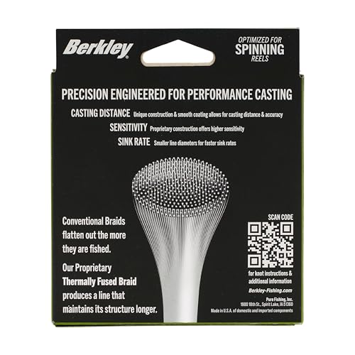 Berkley Forward Braid Fishing Line - color: Low-Vis Green, size: 10 lb - 150 yd