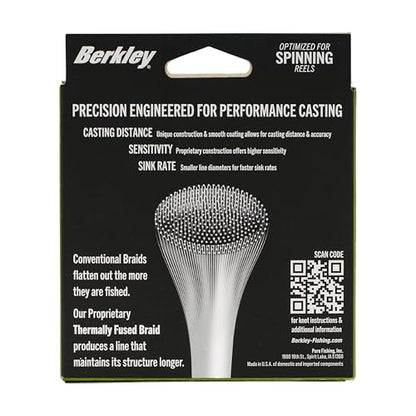 Berkley Forward Braid Fishing Line - color: Low-Vis Green, size: 10 lb - 150 yd