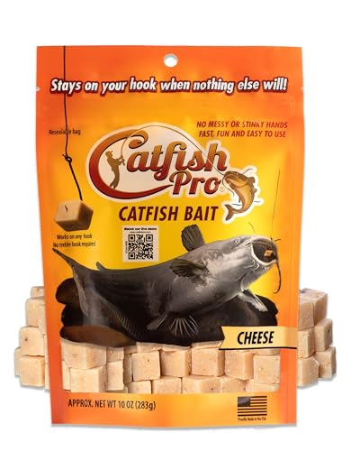 Catfish Pro Catfish Bait - 10oz Bag with 80pcs | Irresistible Scent for Catfish | Mess-Free, Stays On Your Hook When Nothing Else Will | Great for Rod, Reel, Trotline, Jugs & Yoyos Fishing - color: Cheese