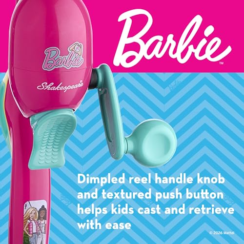 Shakespeare Youth Fishing Reel and Rod Combo - color: Mattel Barbie Beginner