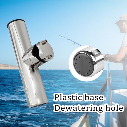 Boat Fishing Rod Holder, 316 Stainless Steel Rail Mount Fishing Pole Rod Holder for Boat