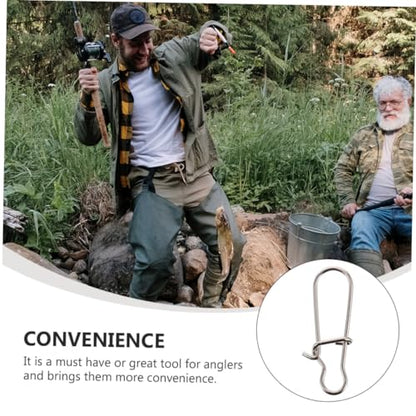 100pcs Stainless Steel Snap Connector Fishing Hooks for Snap Clip for Fishing Gear Accessories
