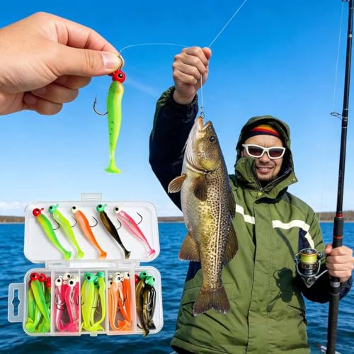 Soft Plastic baits bass Lures Fishing, Soft Plastic Walleye Fishing Lures, Paddle Tail Swimbaits for Bass Fishing, Fishing Bait for Freshwater Saltwater Gifts - style: 6pcs-t-tail Lead-coated Bait 3.5in/15g