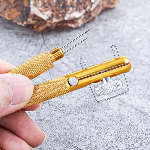 2Pcs Fishing Line Knot Tying Tool Metal Fishing Hook Tie Device Manual Portable Fishing Tie Hook Practical Knot Angler Accessories for Hooks Lures Lines Easy Tying and Protection
