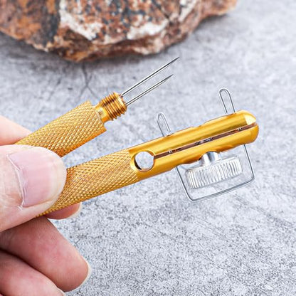 2Pcs Fishing Line Knot Tying Tool Metal Fishing Hook Tie Device Manual Portable Fishing Tie Hook Practical Knot Angler Accessories for Hooks Lures Lines Easy Tying and Protection