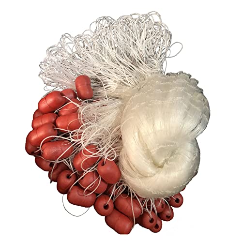 Strong Fishing Line Material Fishing Net Depth 5.5ft Gillnet Length 98 ft Nylon Net 5/8 Inch-2 Inch Mesh Monofilament Nylon Network Big Buoys Fish Net - size: Mesh size 45mm*45mm(1-3/4 inch)