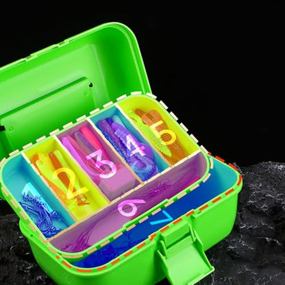 Fishing Tackle Box, Durable PP Material 2 Tray Organizer, Compact Tackle Storage, 9.1x6.3x5.3 Inches for Anglers Men Women Freshwater Saltwater Travel