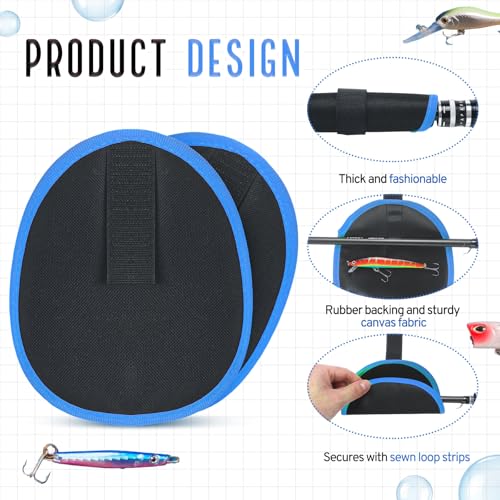 Tioncy 6 Pack Fishing Lure Covers 6 Inch Bait Gloves Lure Wrap Fishing Hook Cover Easily See Bait Storage Protector Guard to Keep Fishermen Safe for Rod - color: Blue