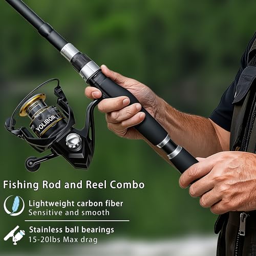 Fishing Backpack with Fishing Rod and Reel Combos Tackle Boxes,45L Waterproof Tackle Backpack with Rod Holder,Fishing Gifts for Men Women Freshwater Saltwater - color: Camouflage(with Fishing Rod)