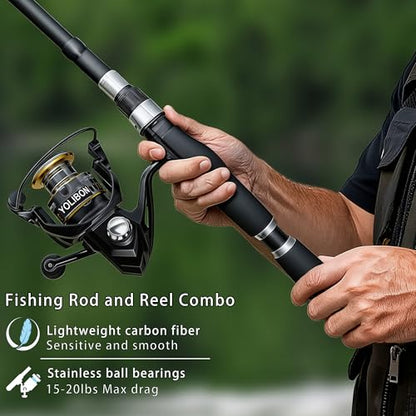 Fishing Backpack with Fishing Rod and Reel Combos Tackle Boxes,45L Waterproof Tackle Backpack with Rod Holder,Fishing Gifts for Men Women Freshwater Saltwater - color: Camouflage(with Fishing Rod)