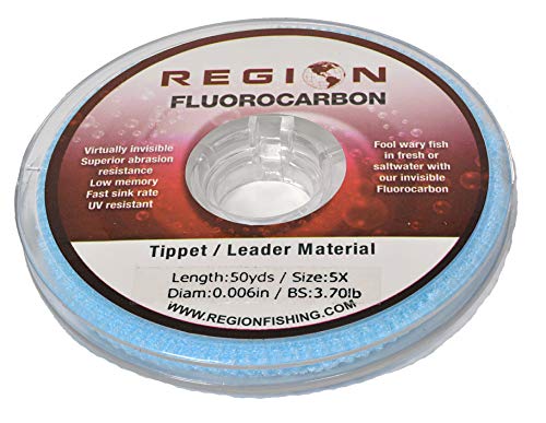 50YD Fluorocarbon Fly Fishing Tippet - Ultra Clear - Abrasion Resistant - 7X 6X 5X 4X 3X 2X 1X 0X - size: 5X