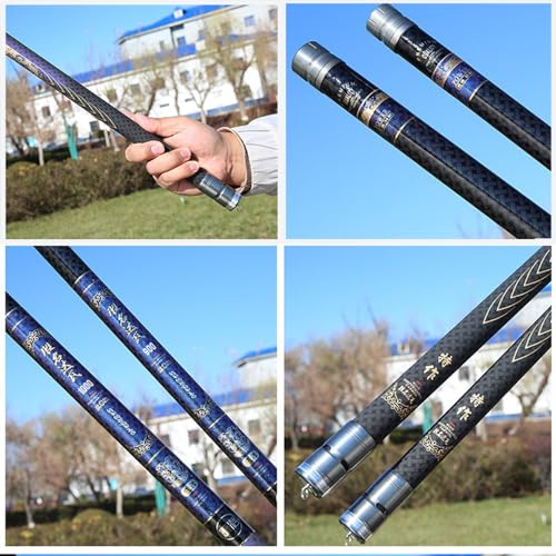 26Ft 29Ft 32Ft 35Ft 37Ft 40Ft Telescopic Fishing Rod Ultralight Travel Fishing Rod,Portable Collapsible Bass Crappie Rod,1 Piece Carbon Fiber Inshore Stream Trout Pole Free Tip - size: 12M/37Ft