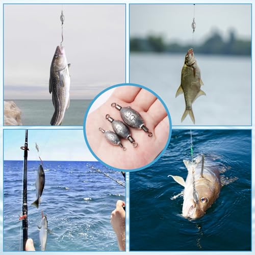 Zorfeter Inline Fishing Weights, Trolling Sinkers Quick Set Up Swivel Weights, Lead Sinkers for Catfishing/Offshore Fishing - size: 15g/0.5oz-20 pcs