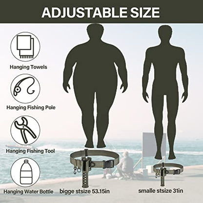 Fishing Wading Belt Rod Holder Adjustable Wader Waist Belt for Fly Surf Casting Spinning Pole Fishing Tool Tackle (Black) - color: Green