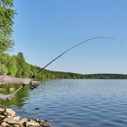 Goture Portable Travel Spinning Fishing Rod - 5/6 Sections Adjustable Rods with Case - Lightweight 24T Carbon Fiber Fishing Rods for Trout Bass Walleye Pike Saltwater Freshwater, 7FT Impact Series