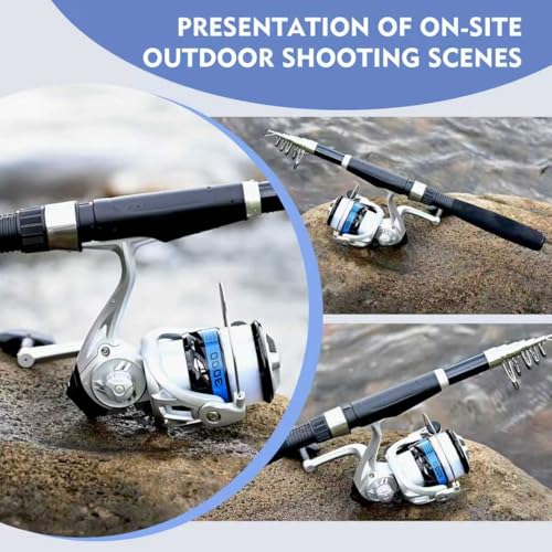 Telescopic Fishing Rod and Reel Combo Set, 2PCS Collapsible Fishing Poles, Fishing Kit with Spinning Reel Fishing Pliers and Lip Gripper, Travel Saltwater Freshwater Fishing Gear for Adults Beginners - color: 2.1M/6.89FT