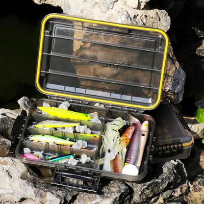 RUNCL Fishing Tackle Box, Waterproof Tray for Jigs Lures, Thicker Floating Tackle Utility Box with Adjustable Dividers, 3600/3700/Large 3700 Size - color: 1PC 3700