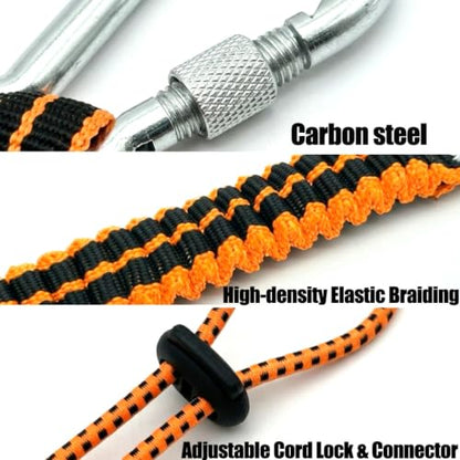 2 Pack Retractable Tool Lanyard - Secure Your Tools with Ease | Safety Fall Protection Tools Leash with Reinforced Carbon Steel Carabiner and Adjustable Loop End for Tool Tether - color: 2-PCS